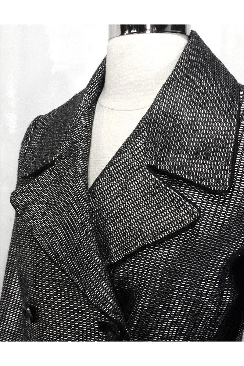 Adam Lippes - Shiny Silver Embellished Blazer Sz S