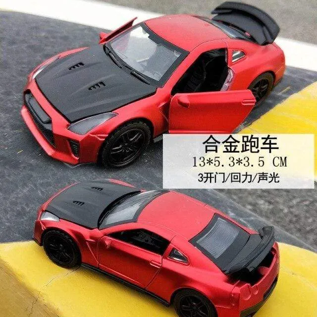 Alloy Pull Back Car 1:39 Simulation Sports Car Door Open Sound and Light Car Model