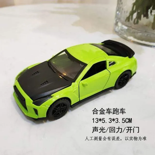 Alloy Pull Back Car 1:39 Simulation Sports Car Door Open Sound and Light Car Model