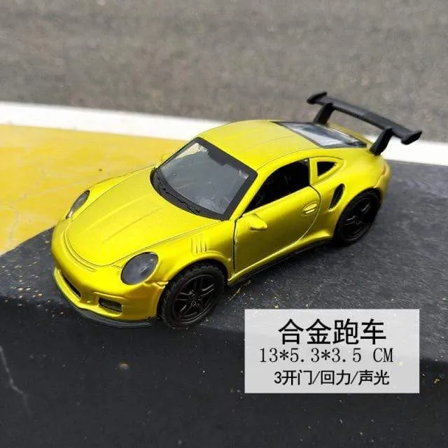 Alloy Pull Back Car 1:39 Simulation Sports Car Door Open Sound and Light Car Model