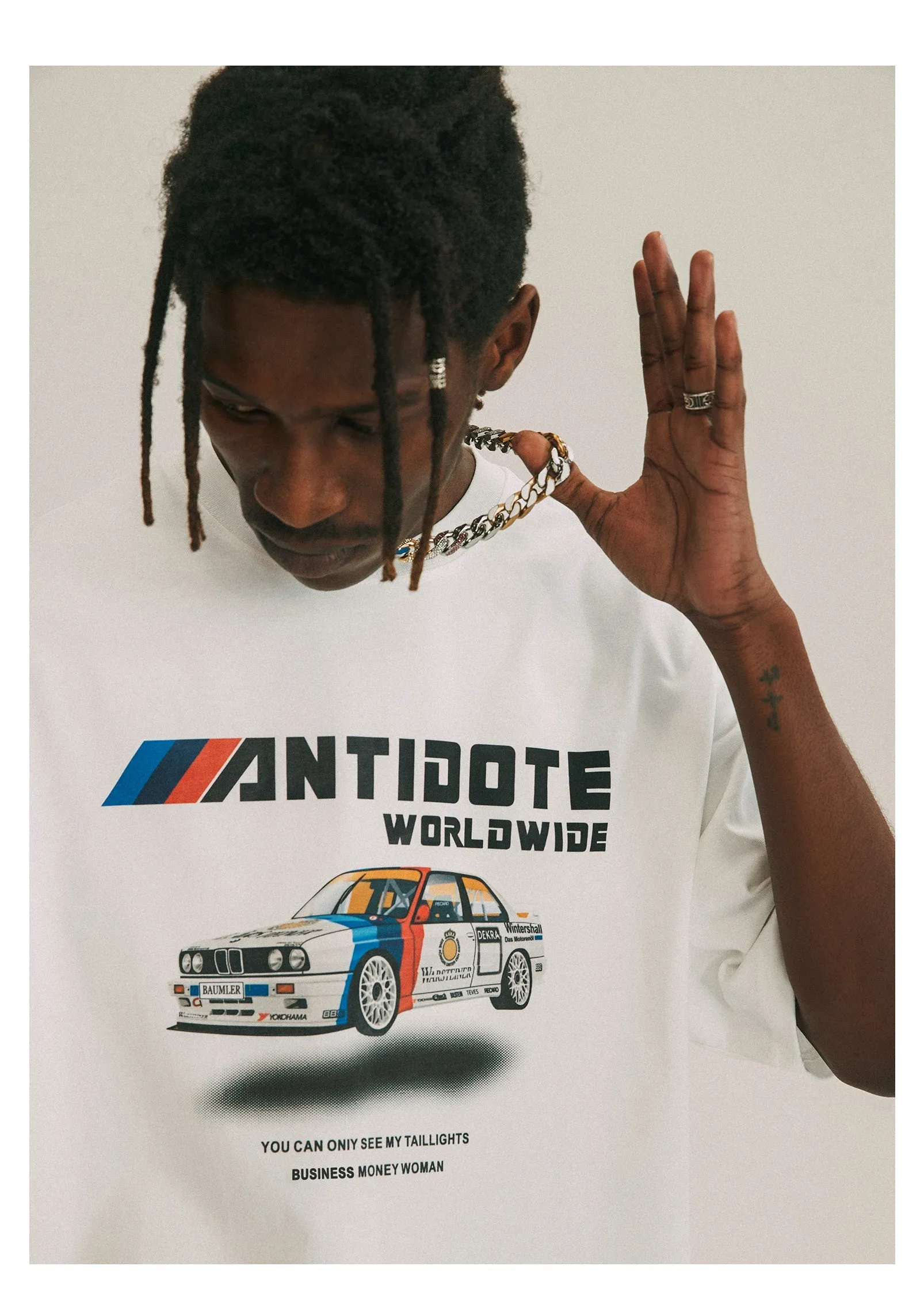 ANTIDOTE Vintage Car Print Tee