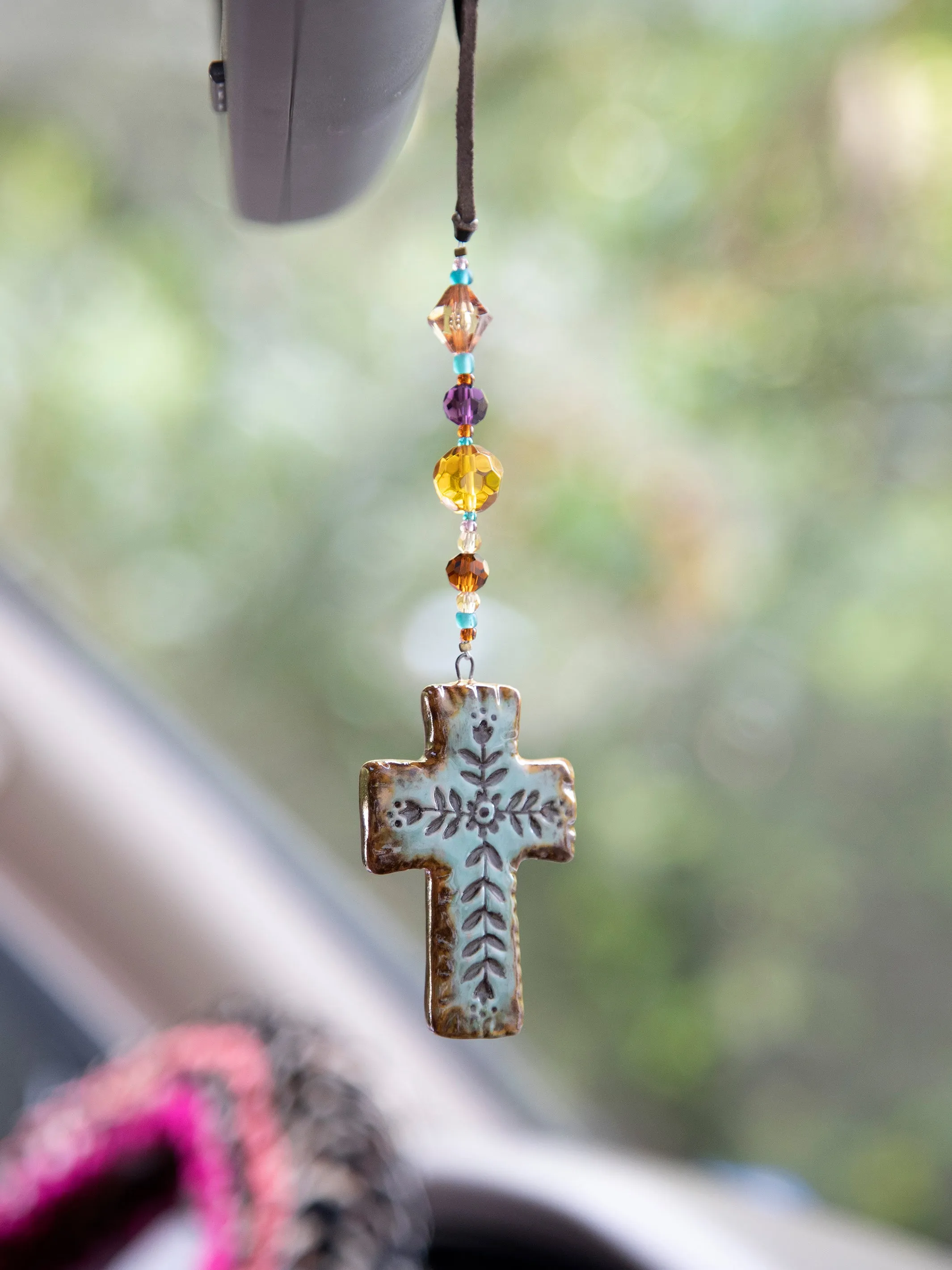 Artisan Car Charm - Cross