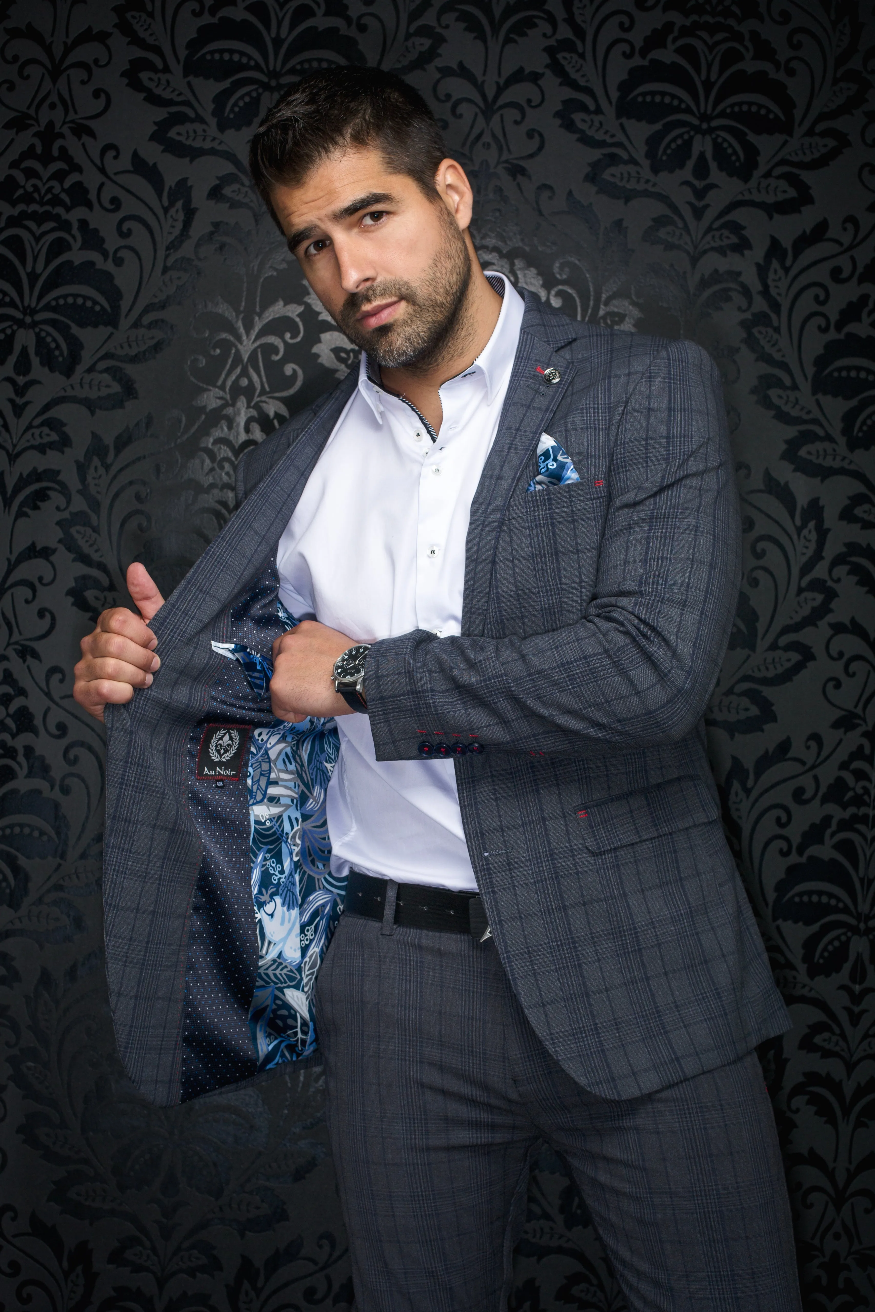 Au Noir Blazer | Belmondo Grey Navy