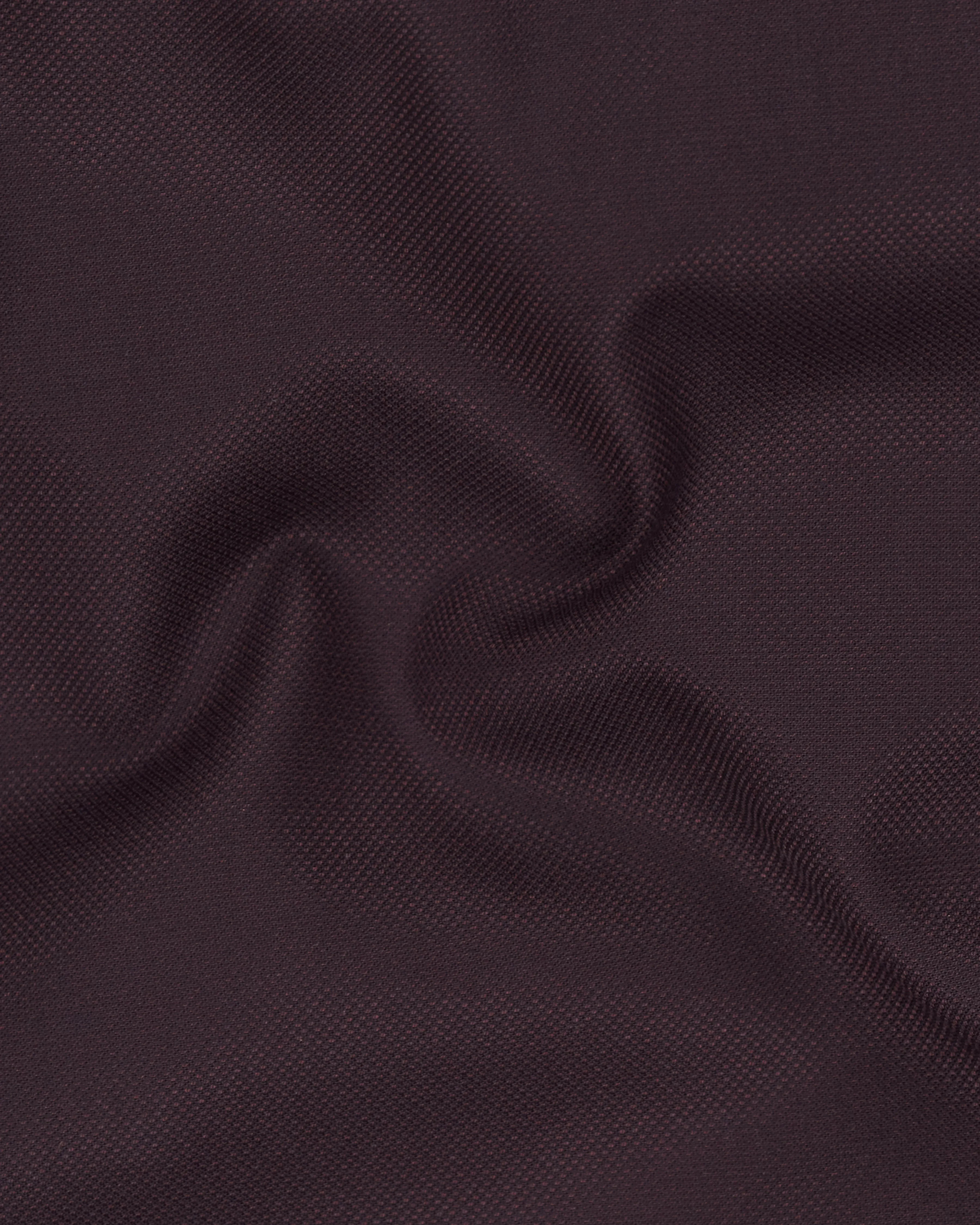 Aubergine Maroon Cross Placket Bandhgala Blazer