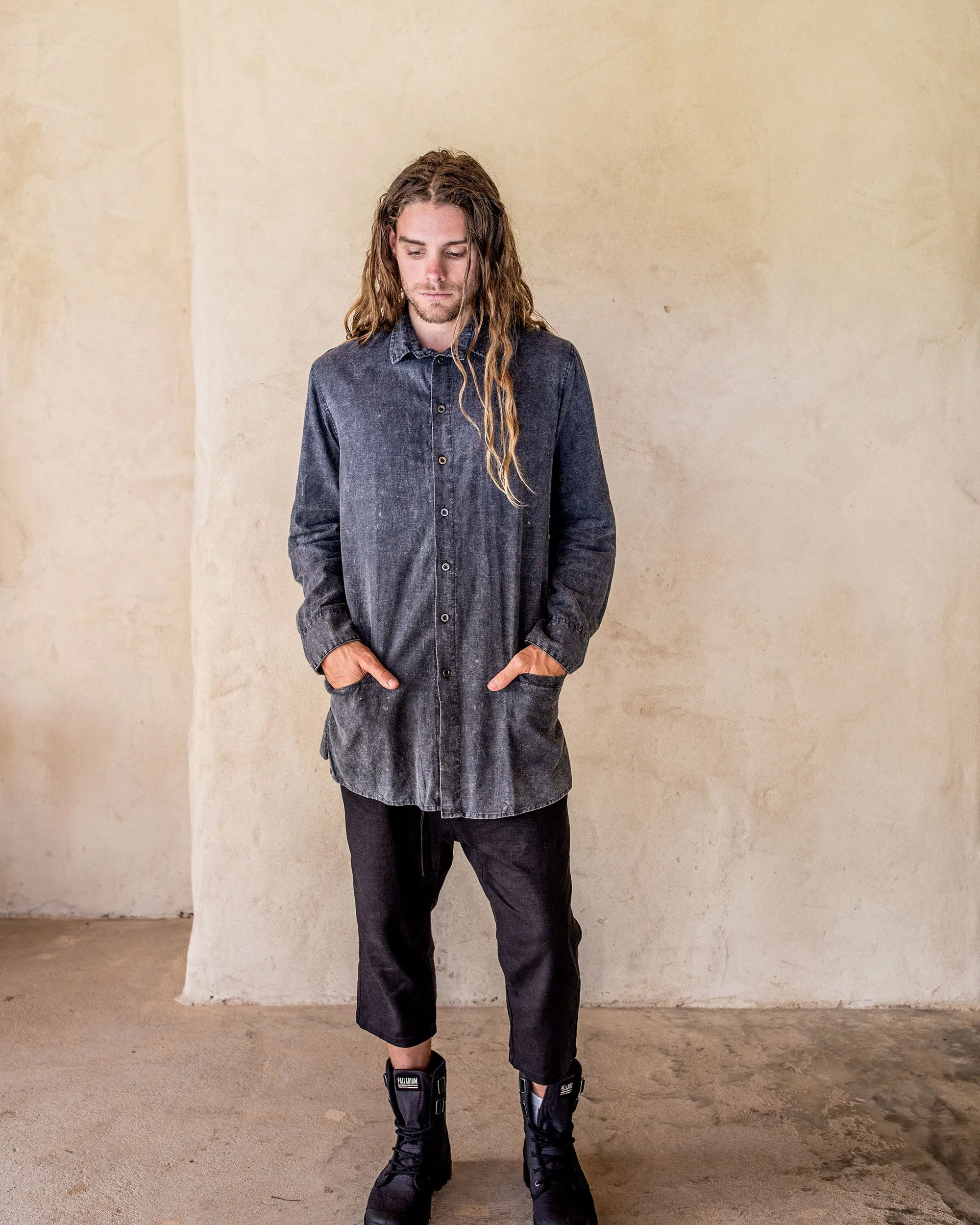 Axial Linen Shirt - Stone