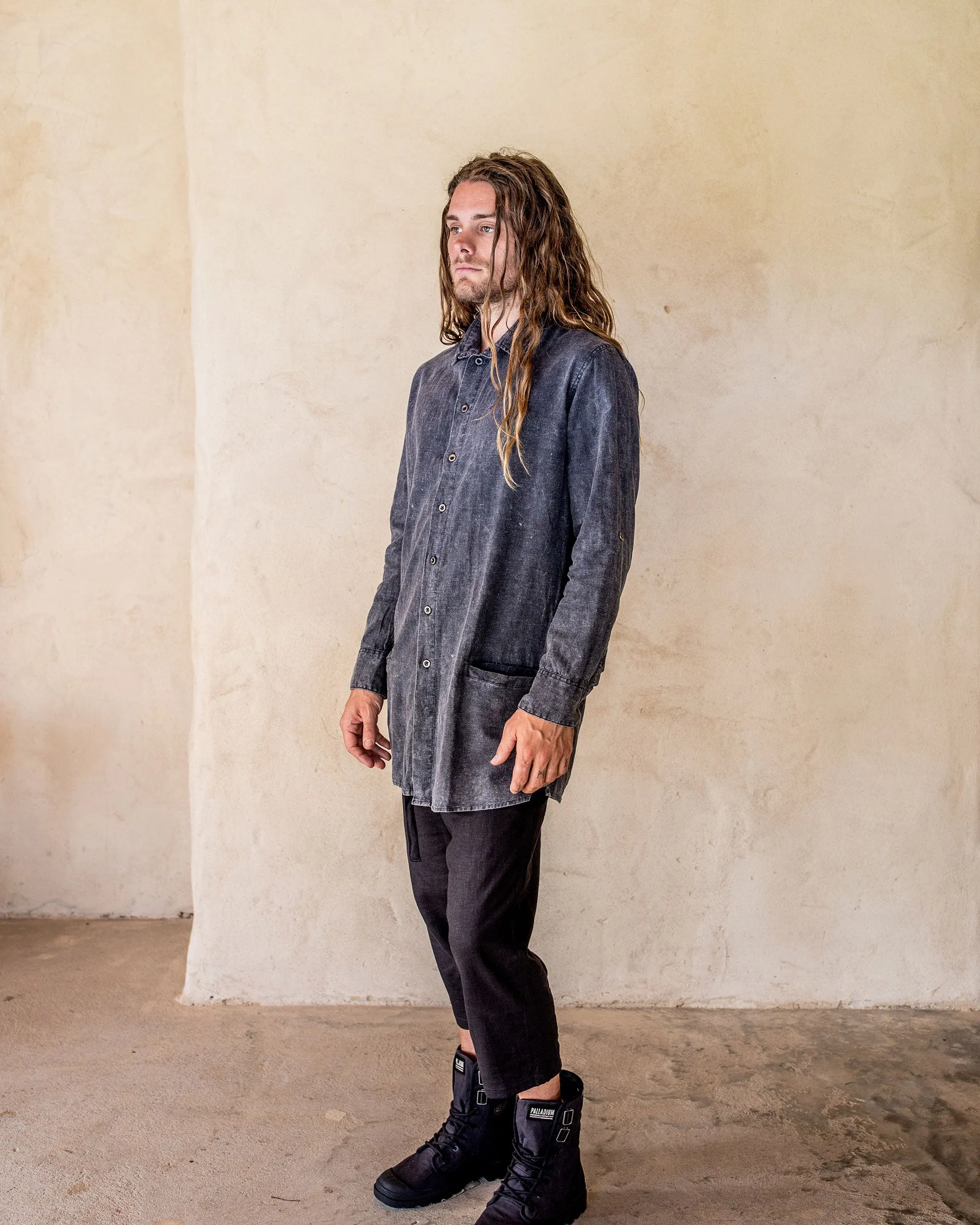 Axial Linen Shirt - Stone