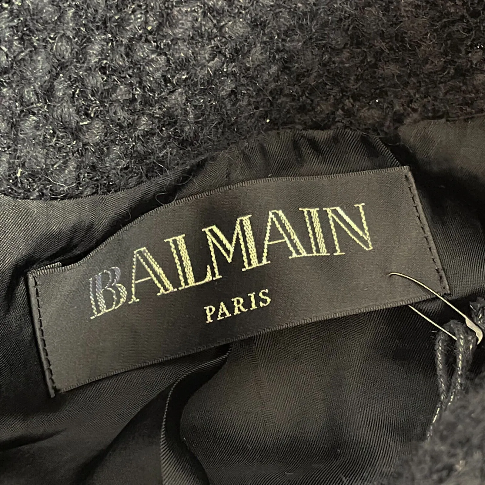 Balmain Cape Wool Peacoat - Black, Silver-Toned Hardware 36 US S Jacket