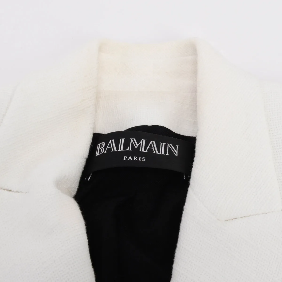 Balmain White Boucle Classic DB Blazer FR 34