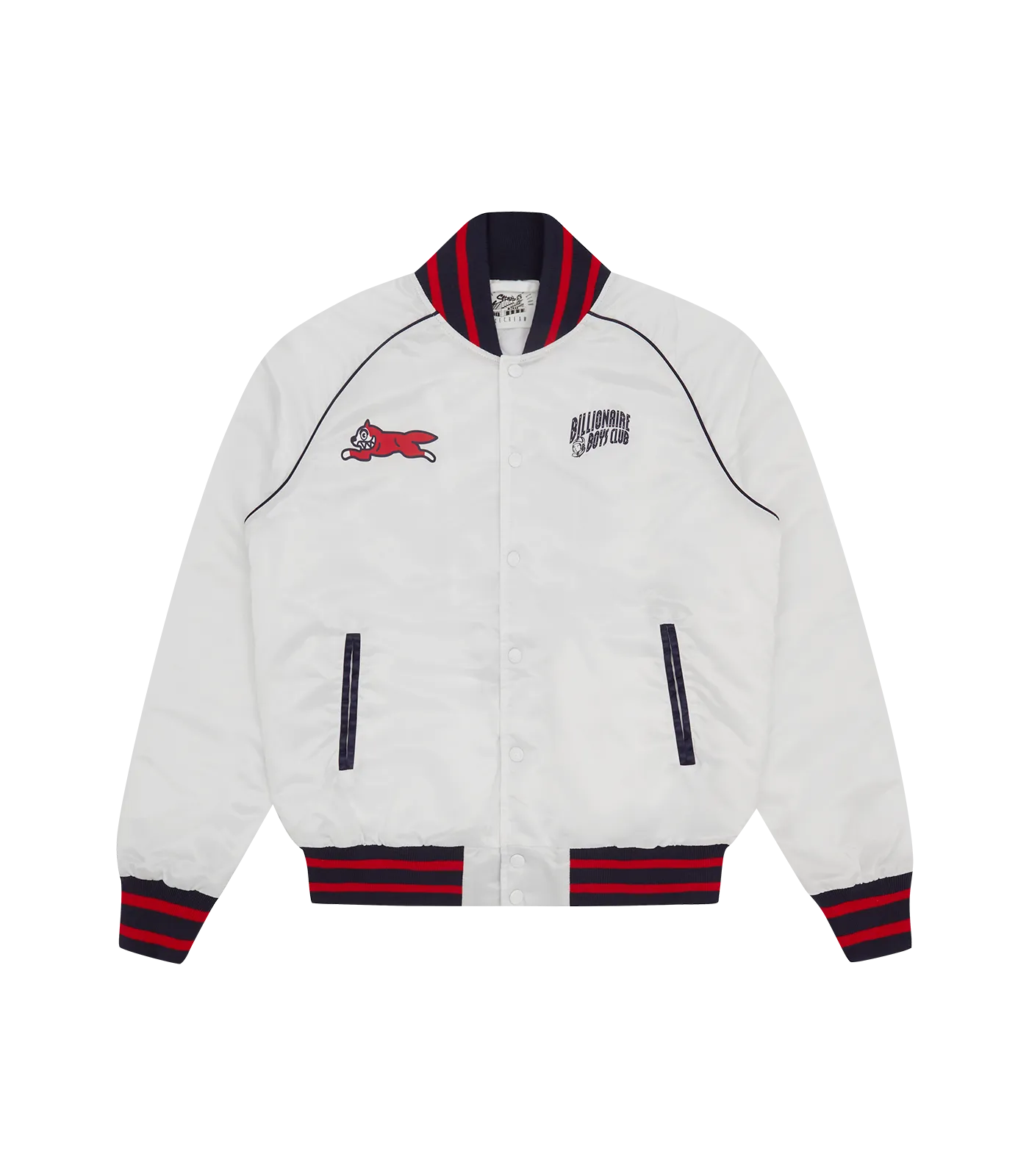 BBC X IC DINER SATIN BOMBER JACKET - WHITE