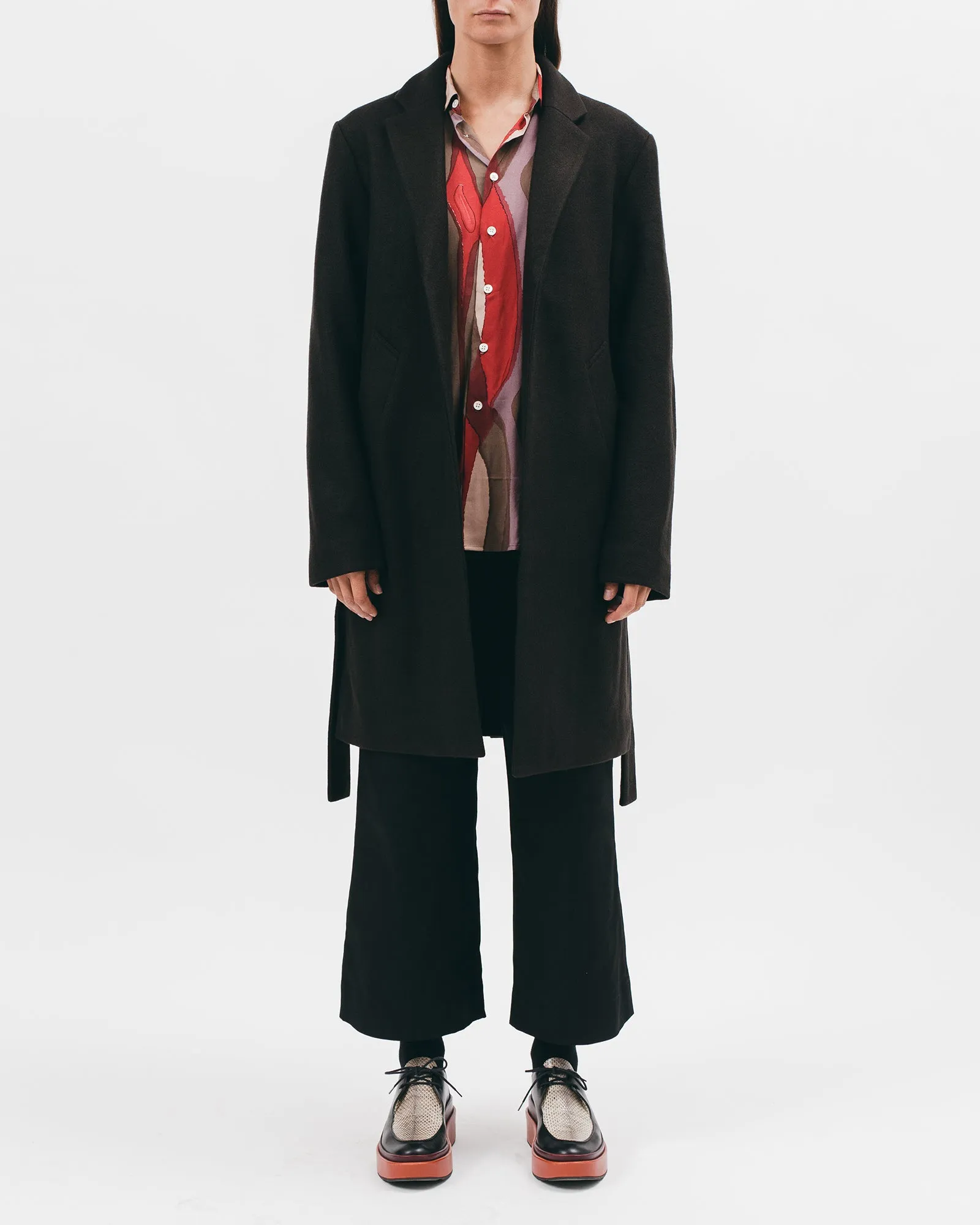 Belted Overcoat - Black