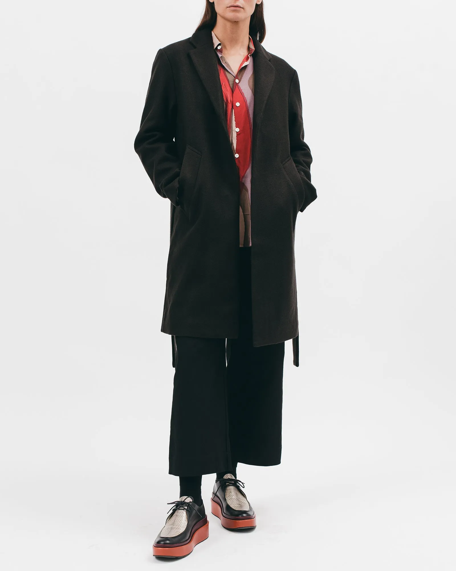 Belted Overcoat - Black