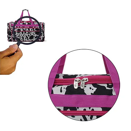 Black Cow Hot Pink NGIL Canvas 23" Duffle Bag