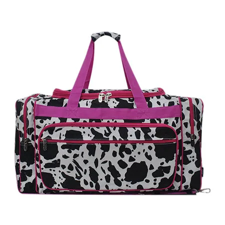 Black Cow Hot Pink NGIL Canvas 23" Duffle Bag