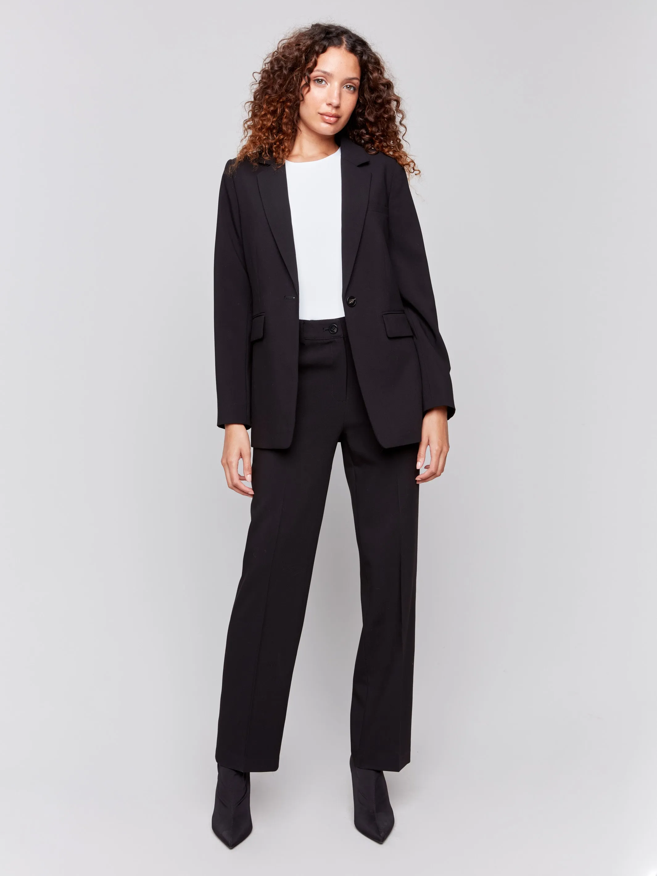 Blazer with Ruched Back - Black