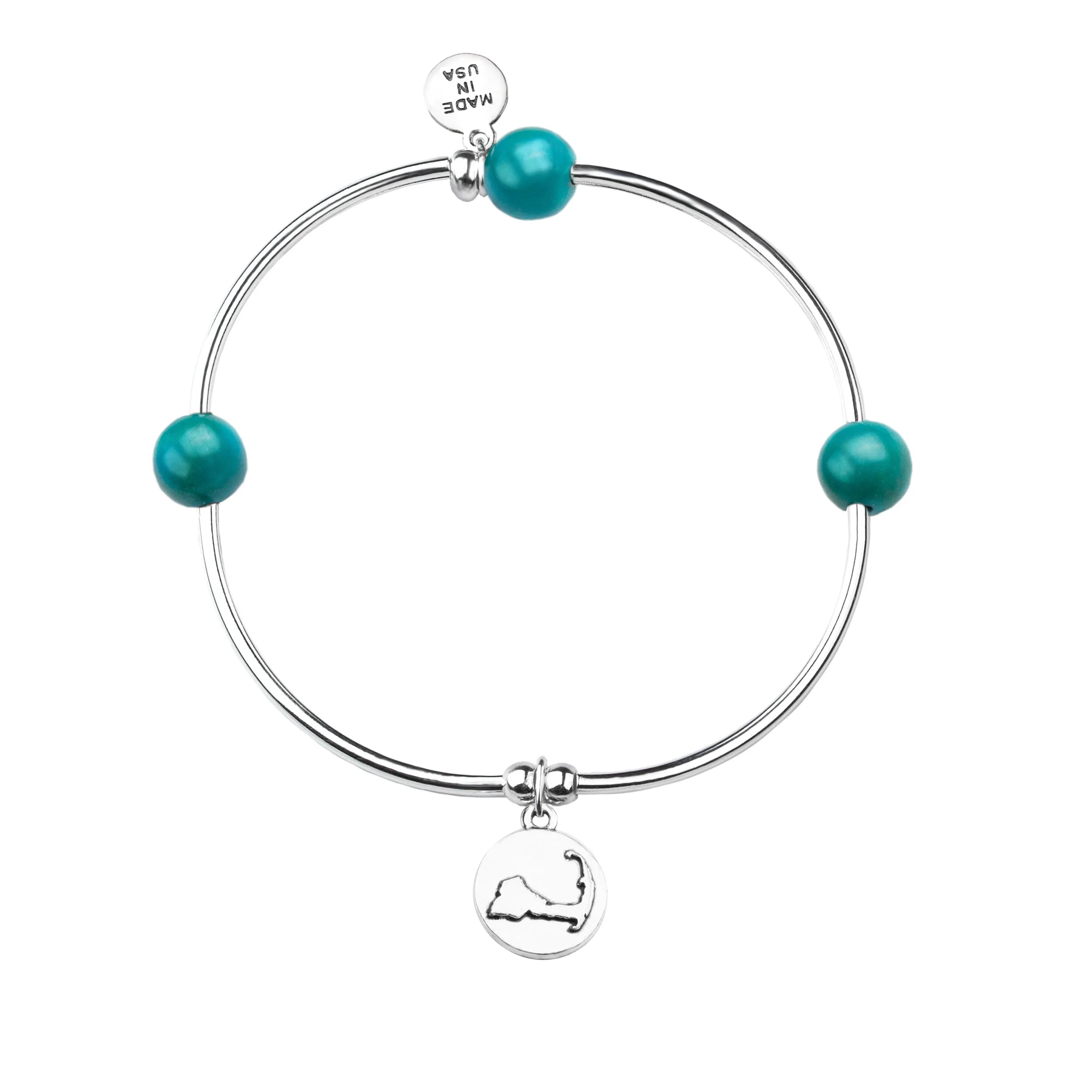 Cape Cod | Soft Bangle Charm Bracelet | Turquoise - Protection