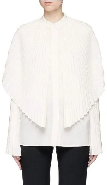 'Carissa' Pleated Cape Overlay Shirt