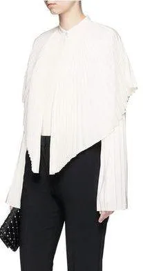 'Carissa' Pleated Cape Overlay Shirt