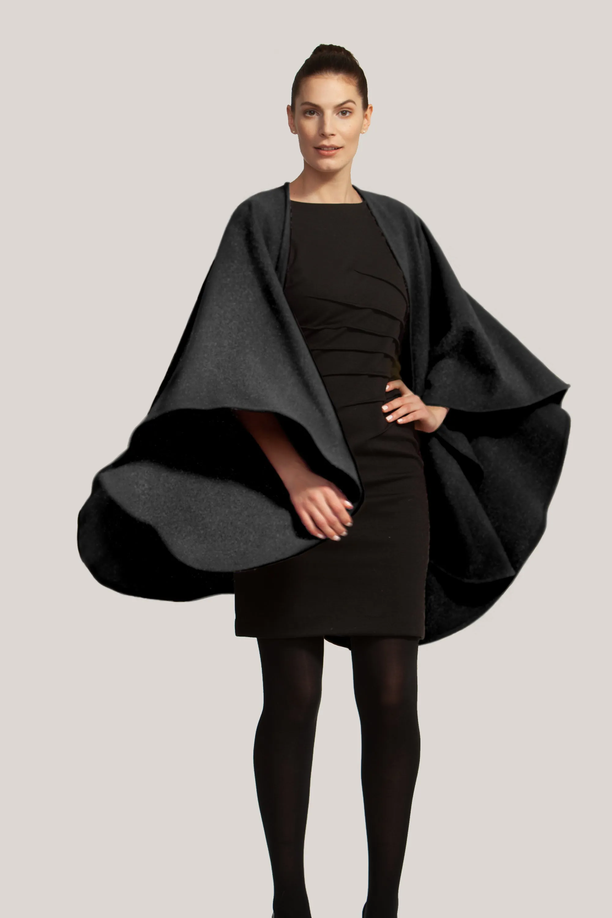 Cashmere & Wool Long Cape 991