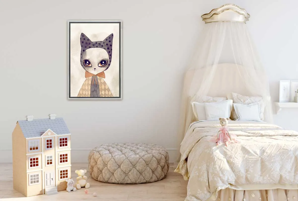 Cat in Cape Watercolour | Canvas Wall Art Print