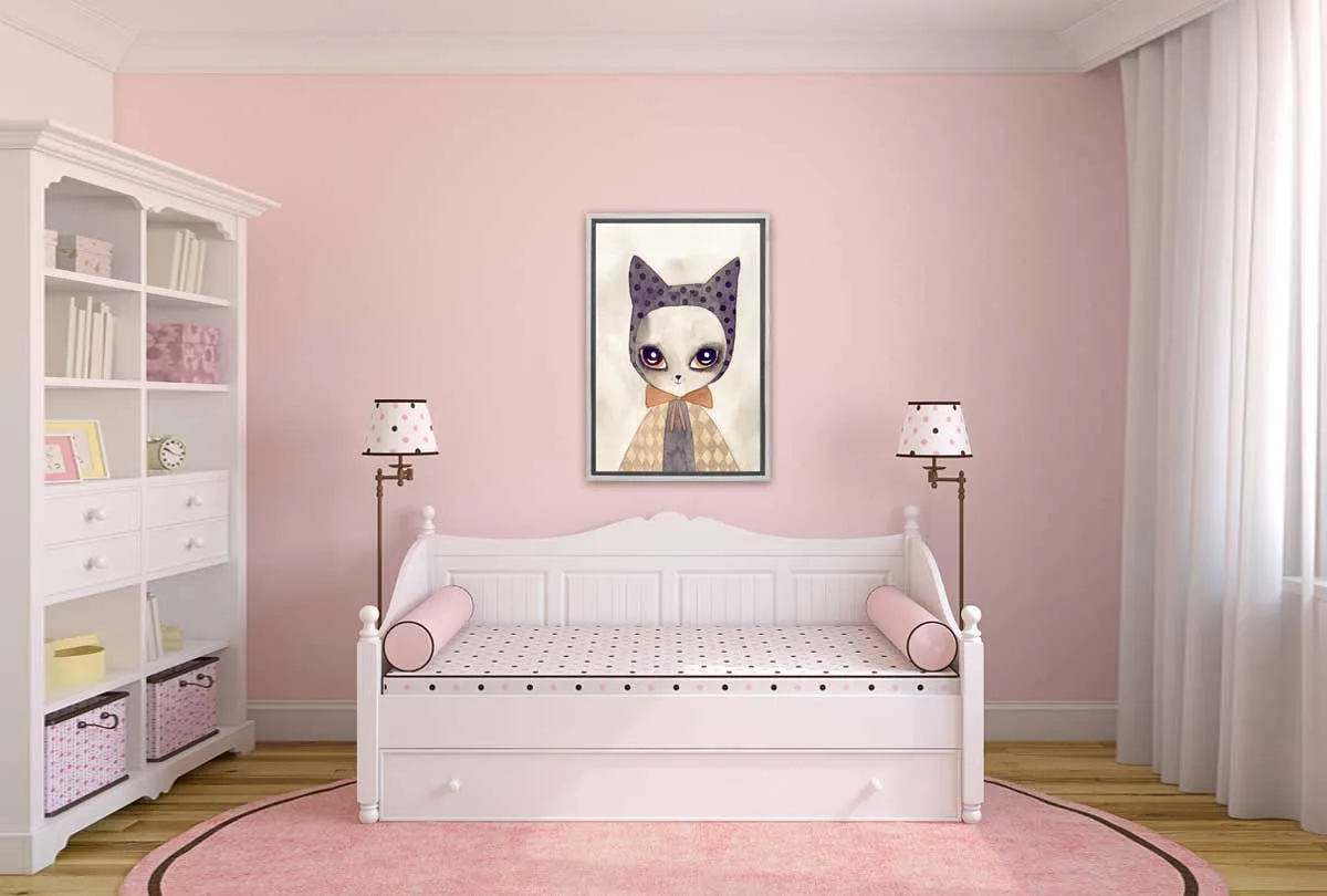 Cat in Cape Watercolour | Canvas Wall Art Print