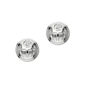 Charles Rennie Mackintosh Rose Sterling Silver Round Stud Earrings, E474