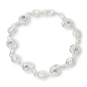 Charles Rennie Mackintosh Silver Bracelet CBL77 Amethyst