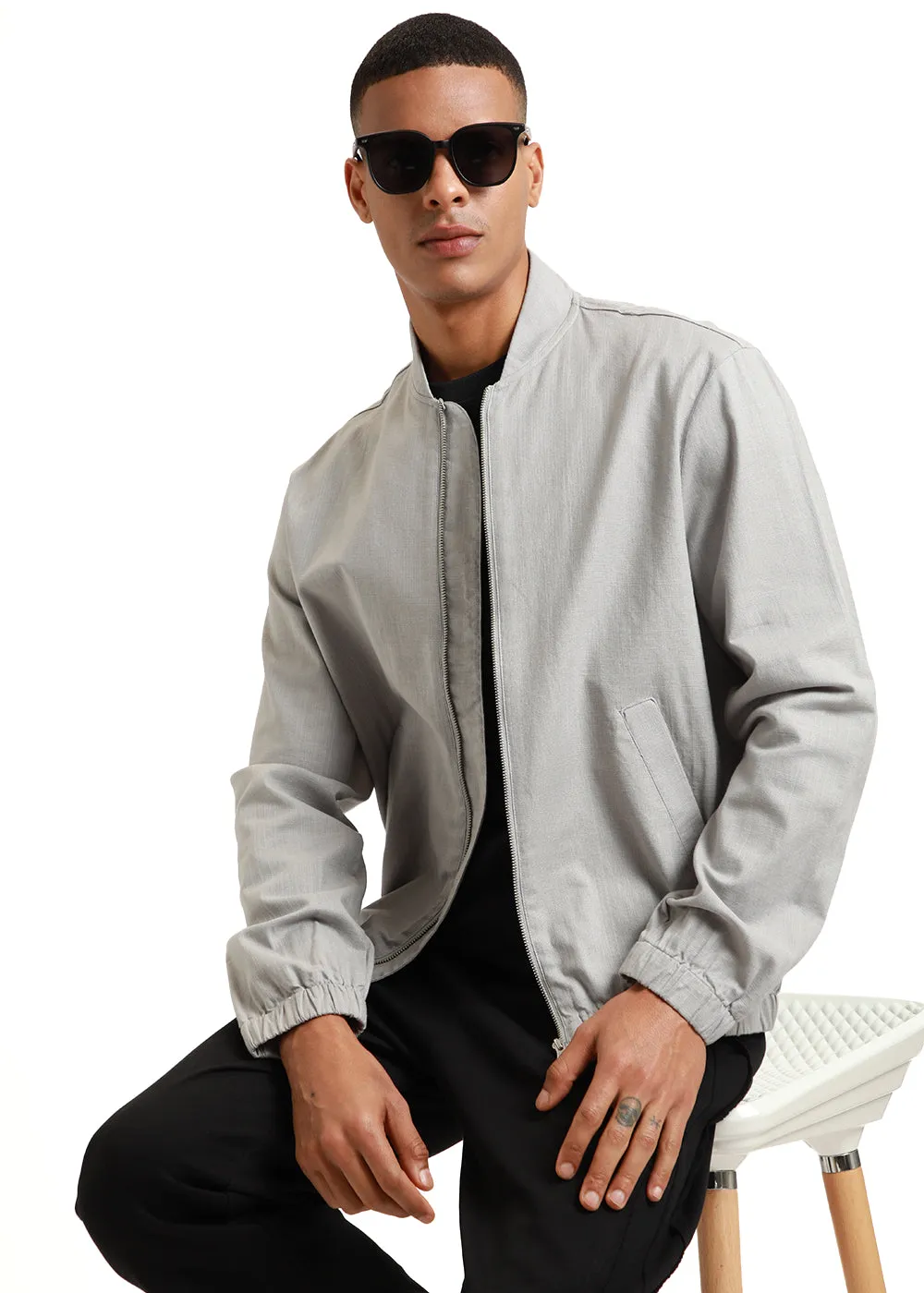 Cloud Bomber Linen Jacket