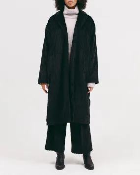 Cord Overcoat- Black