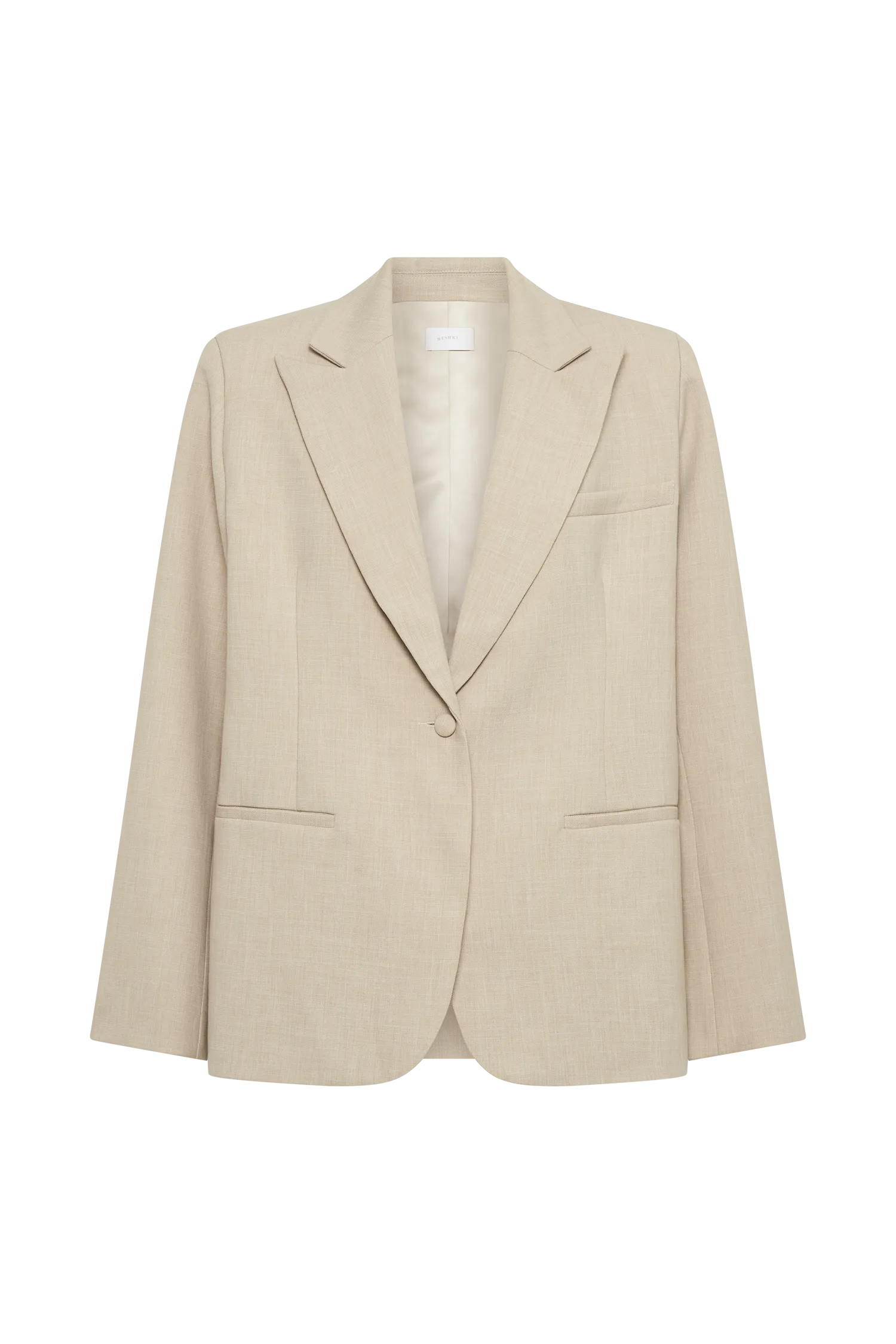 Drew Oversized Textured Blazer - Natural