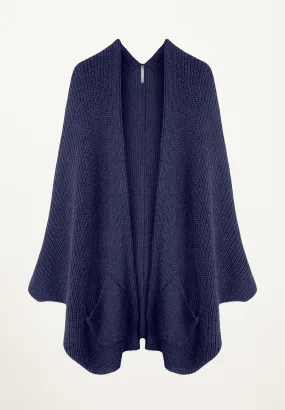 Erte Cape Cardigan in Indigo