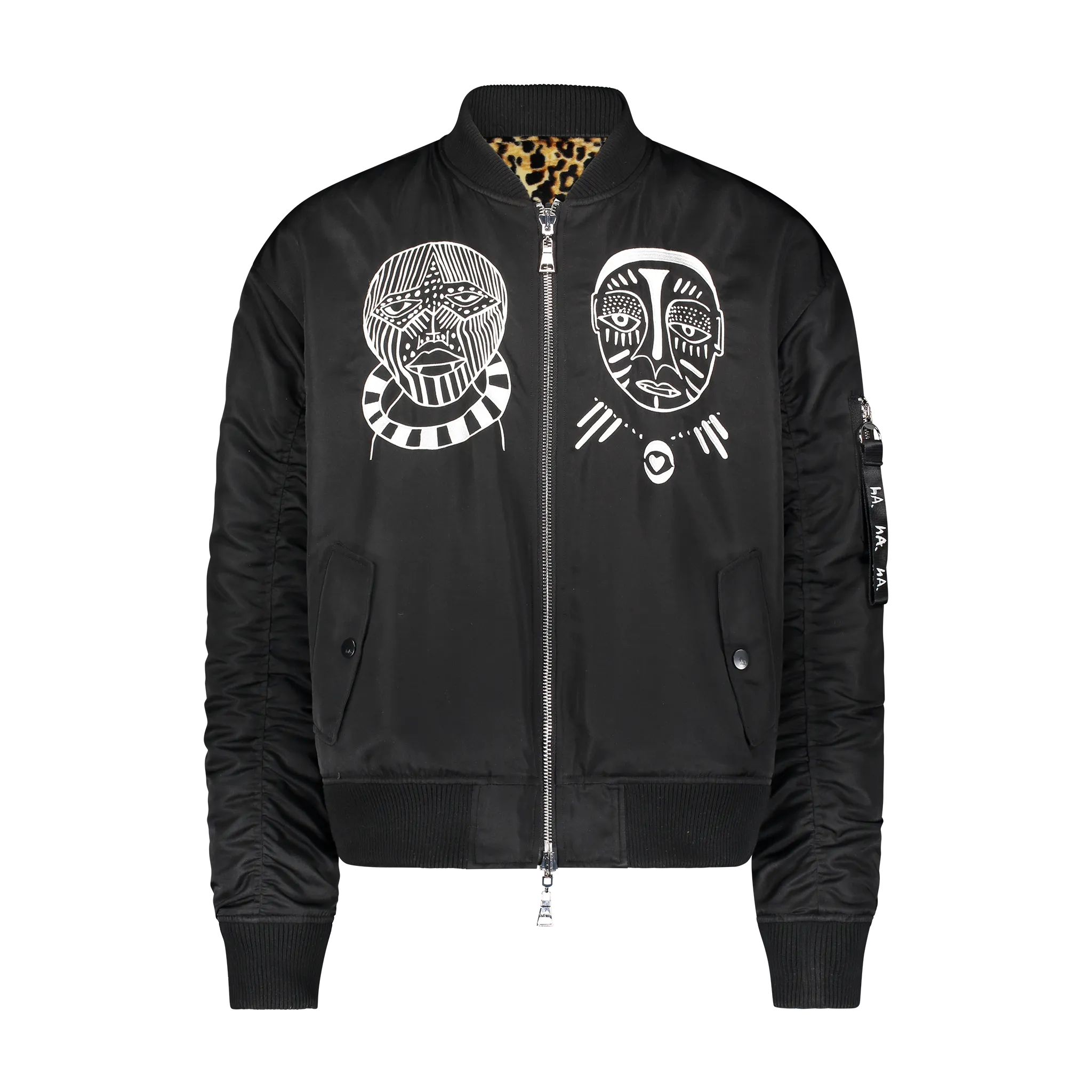 FACE OFF ANIMAL BOMBER BLACK/LEOPARD