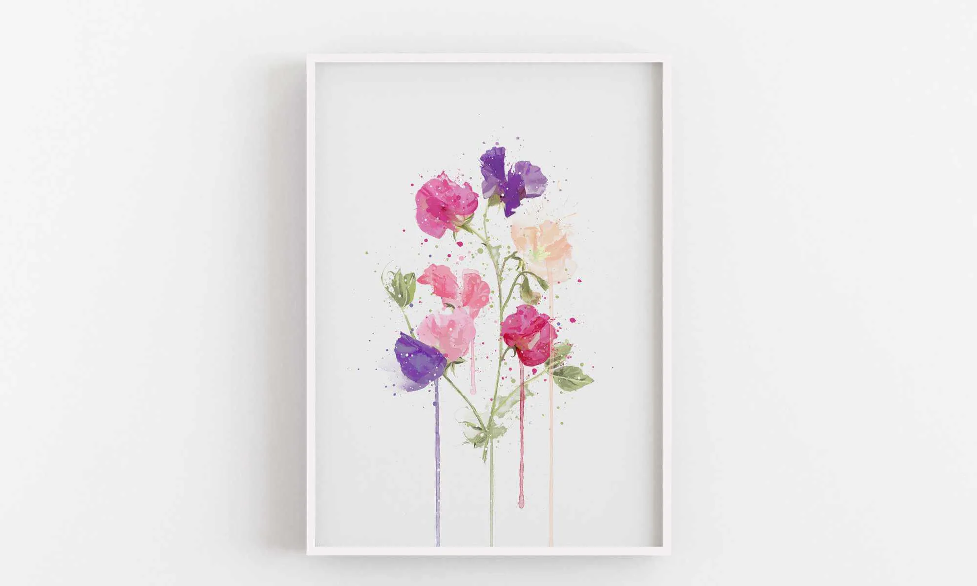 Flower Wall Art Print 'Sweet Pea'