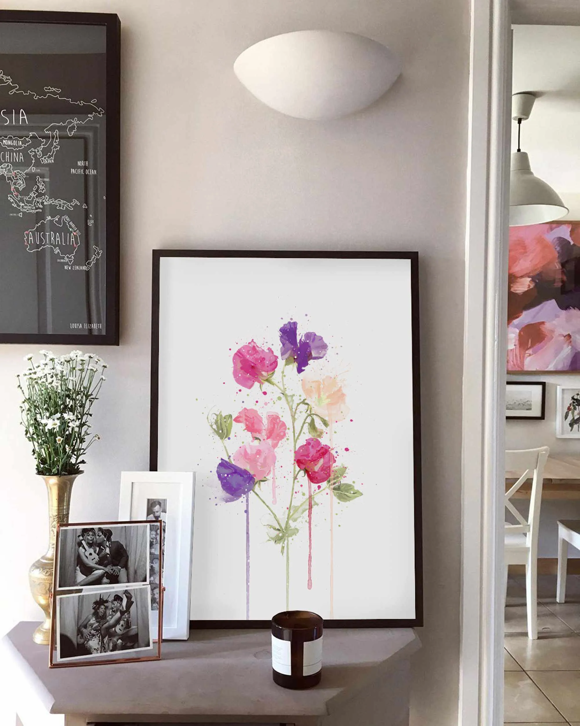 Flower Wall Art Print 'Sweet Pea'