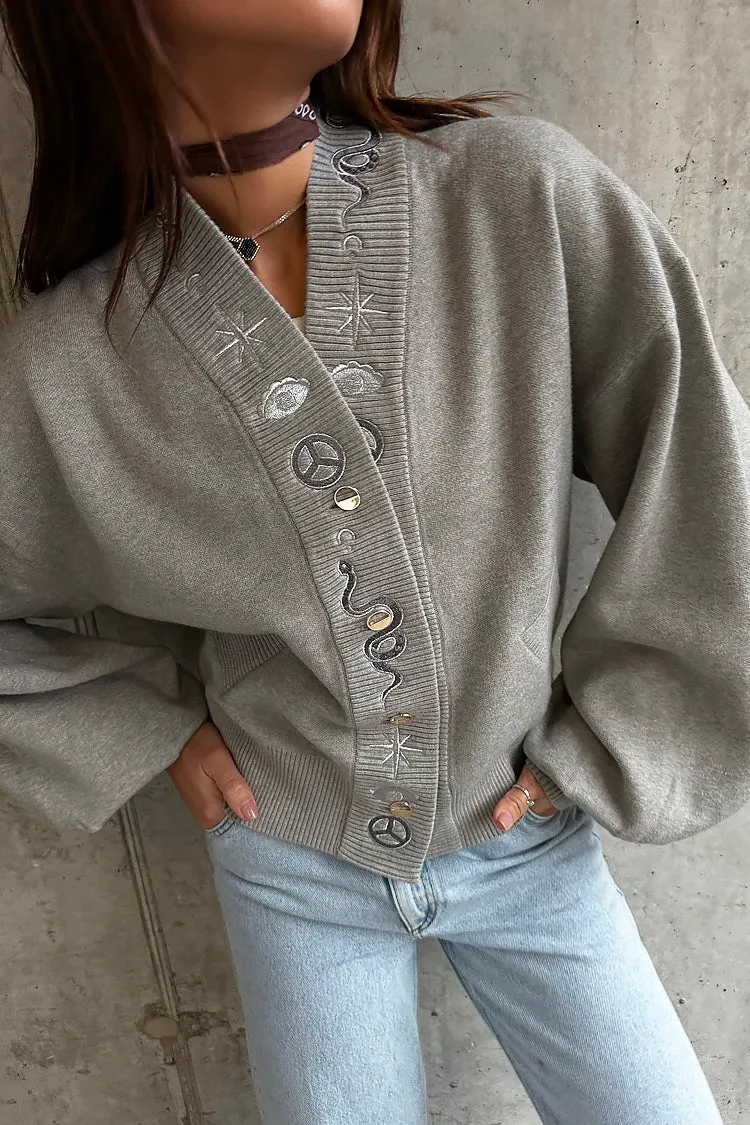 Grey Astrid Knit Bomber