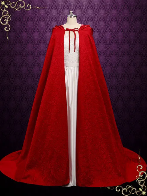 Hooded Red Long Cloak Cape SCARLETT