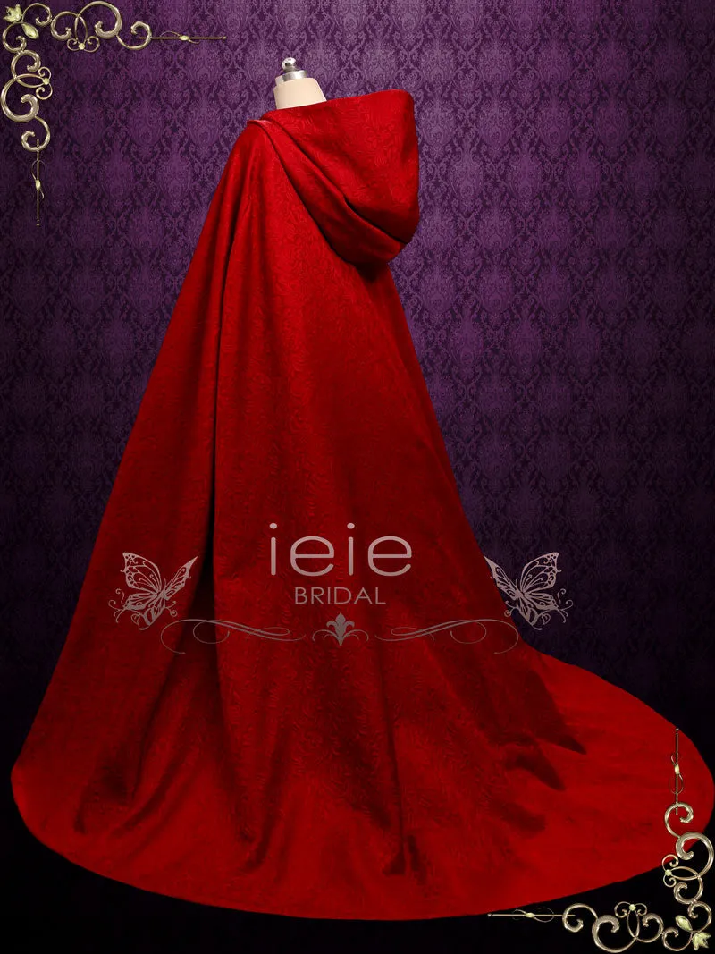 Hooded Red Long Cloak Cape SCARLETT