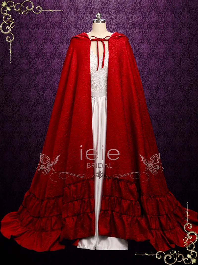 Hooded Red Long Cloak Cape SCARLETT