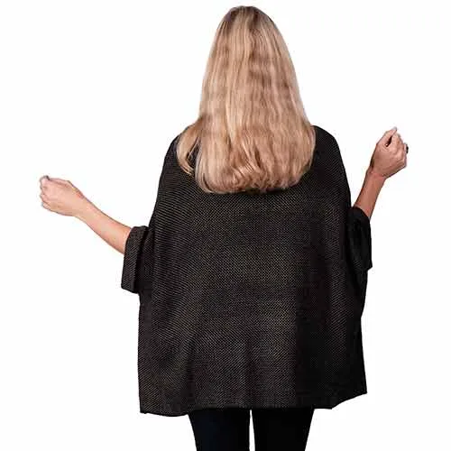 Iris Sweater Knit Cape with Toggle Hardware