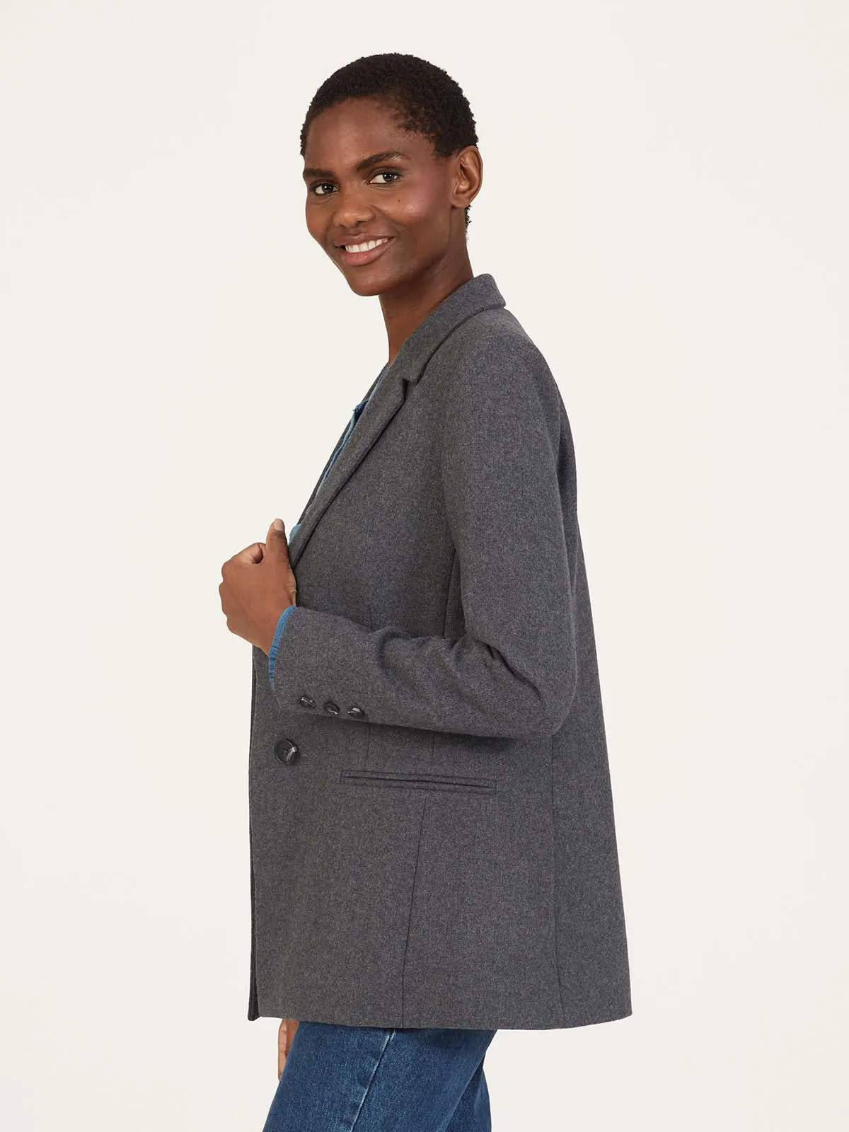 Julissa GRS Recycled Wool Blazer - Charcoal Grey