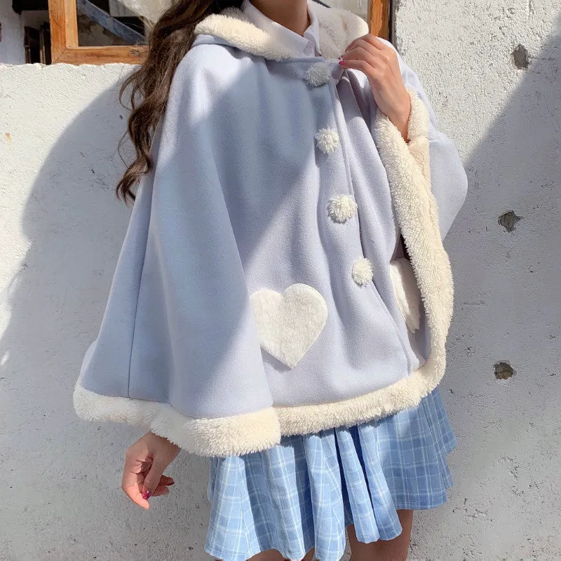 Kawaii Lolita Sweet Red Heart Cape