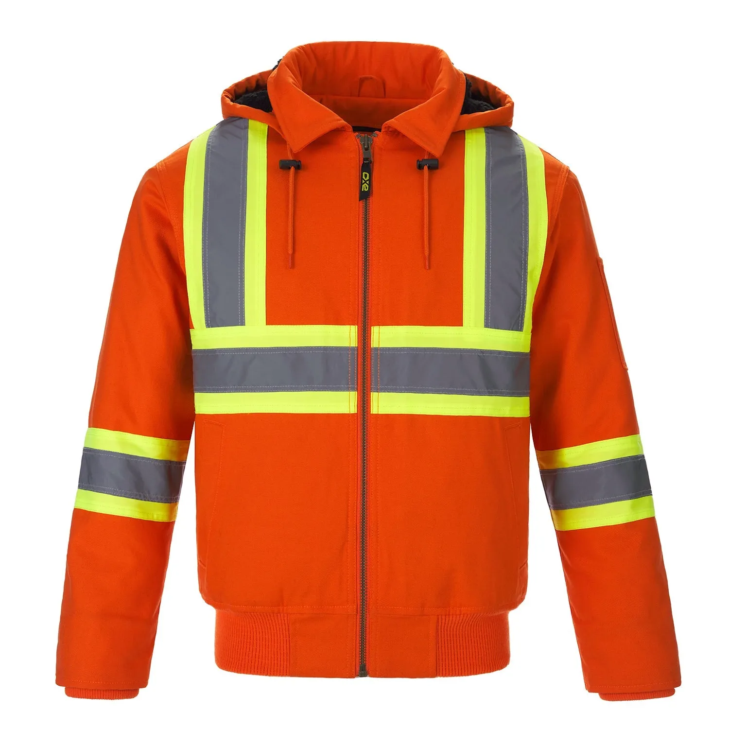 L01290 - International - Cotton Canvas Hi-Vis Bomber Jacket w/ Detachable Hood