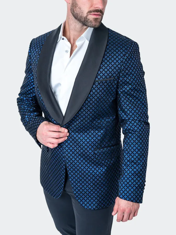 Maceoo Blazers.Maceo | Blazer Shawl Sparkle Blue