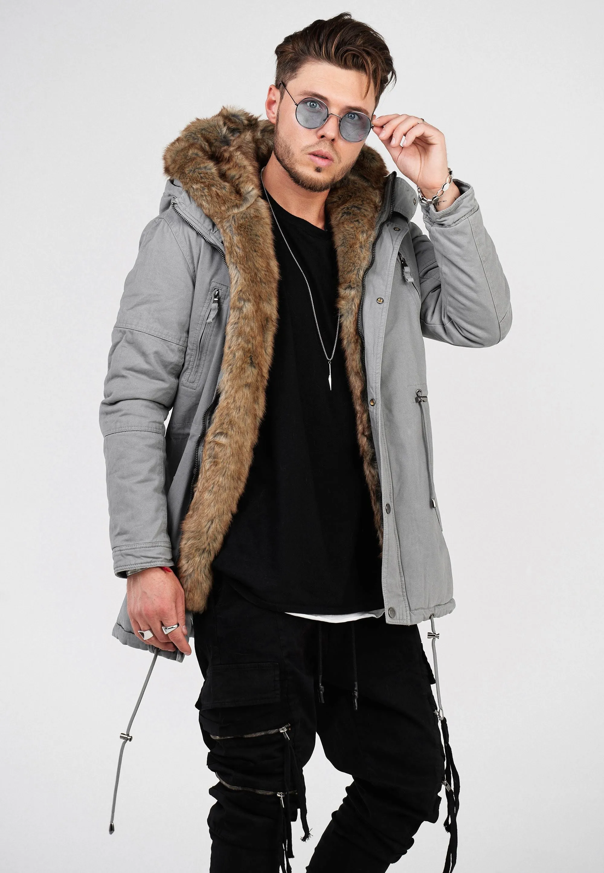 Parka Jacke Grau Tyler