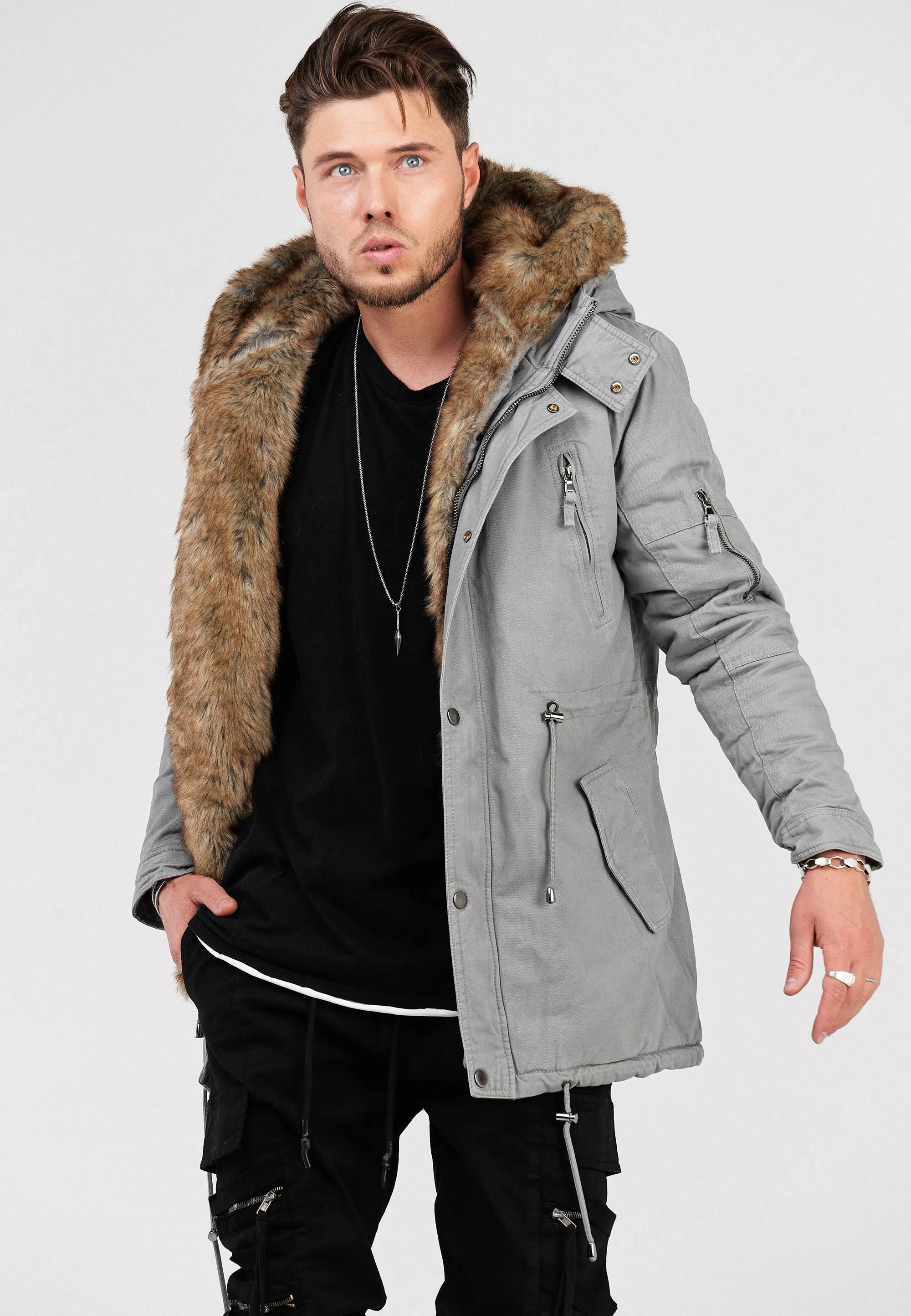 Parka Jacke Grau Tyler