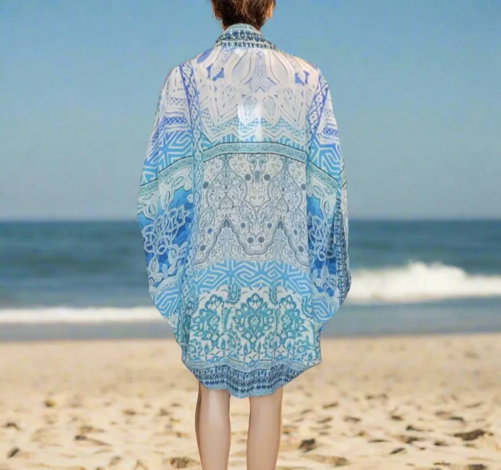 Short Silk Embellished Cape - Luna