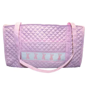 Smocked Pink Bunny Duffle Bag