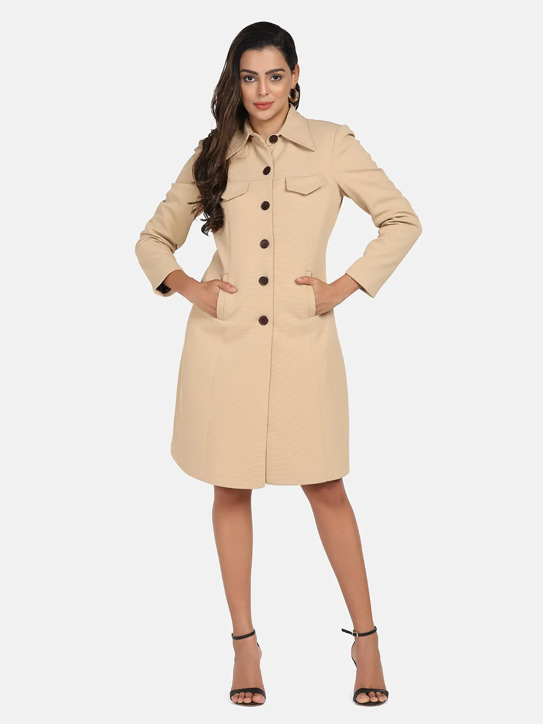 Stretch OverCoat - Beige