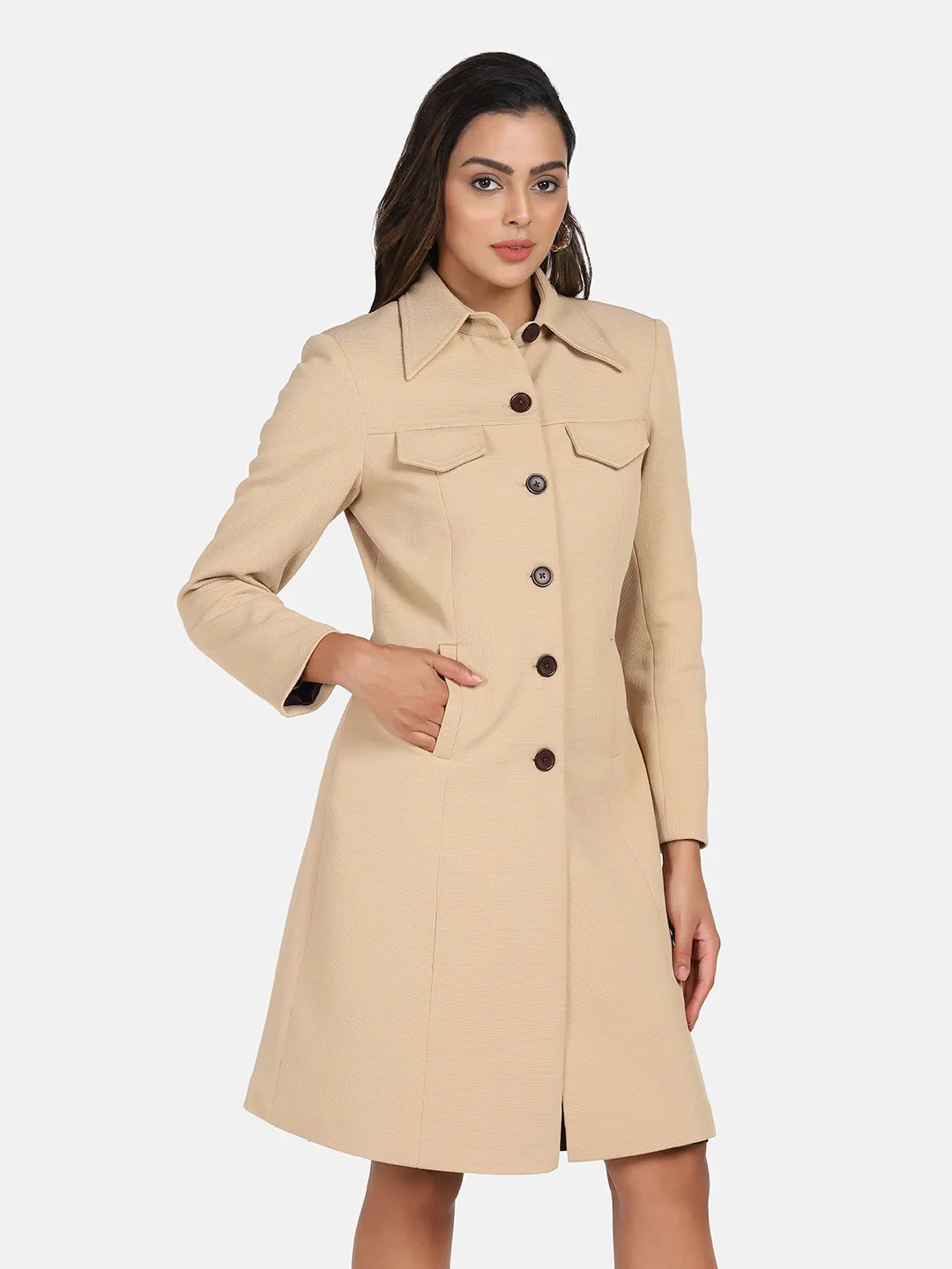 Stretch OverCoat - Beige