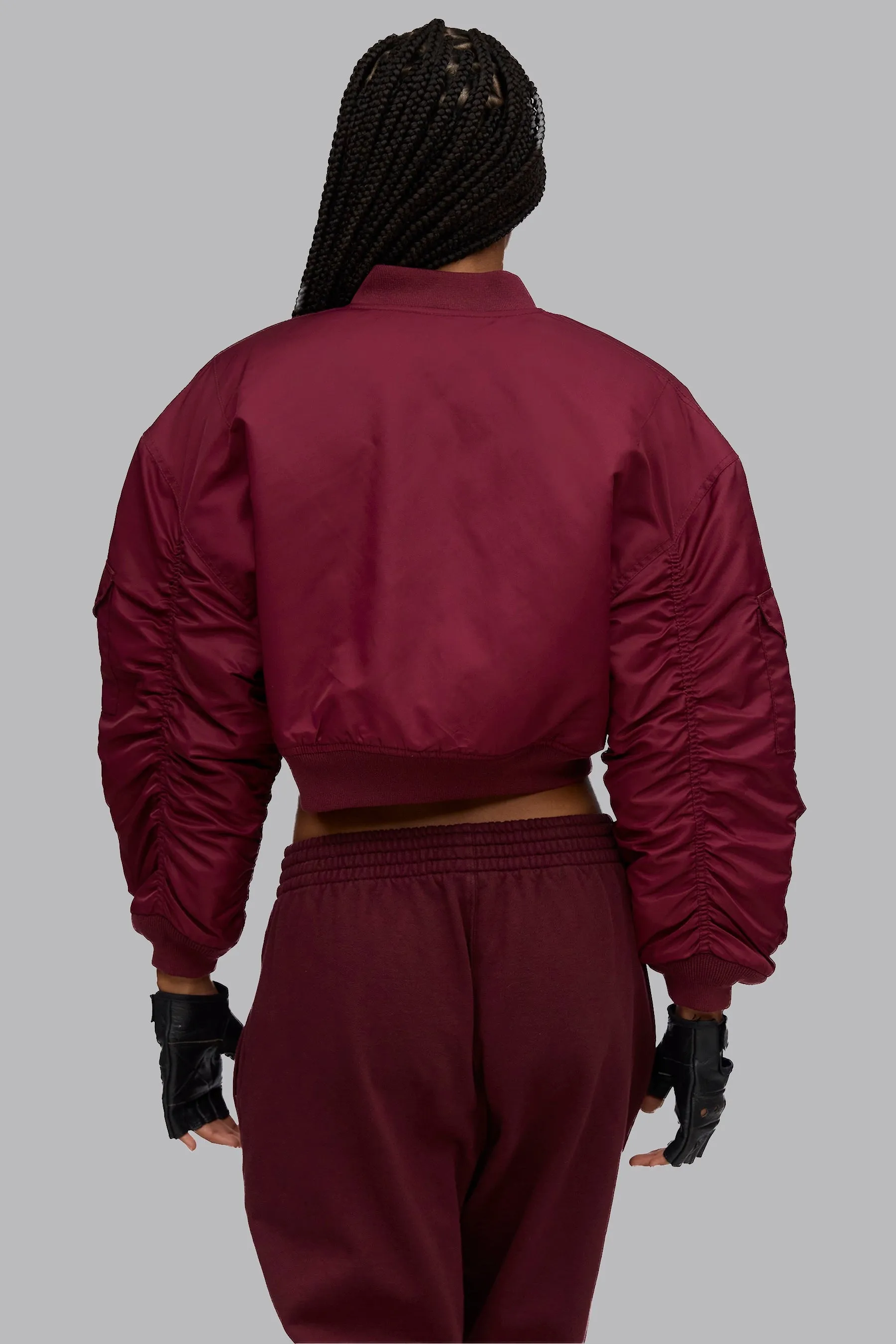 V_FLYTE BOXY BOMBER JACKET - Burgundy