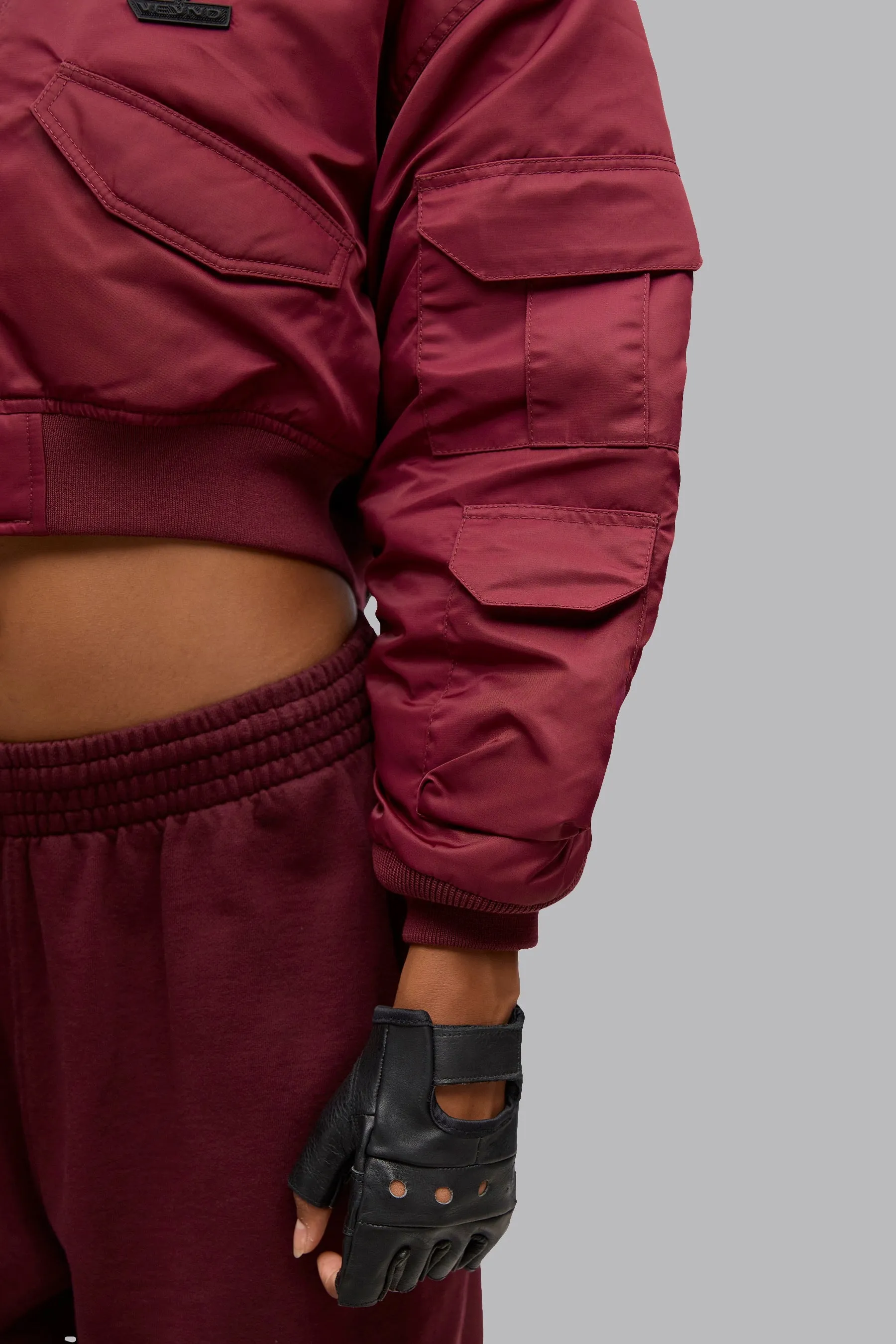 V_FLYTE BOXY BOMBER JACKET - Burgundy